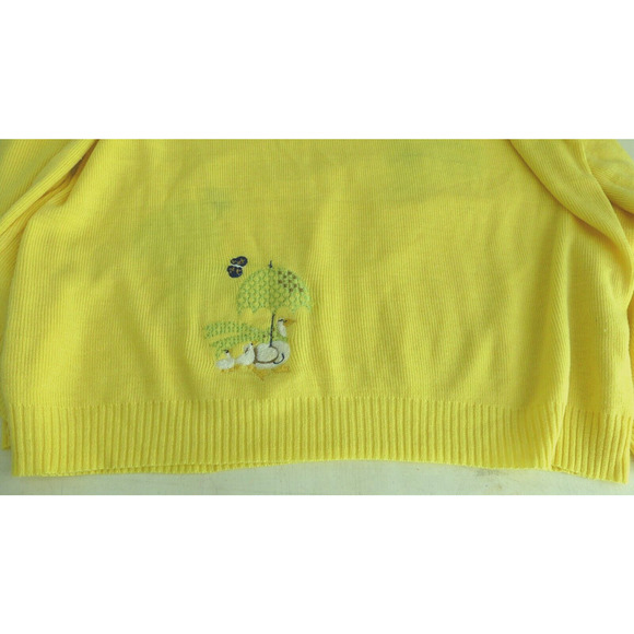 Embroidered Ducks Sweater Women's L/XL Honk If I Am Adorable Novelty Ducky OOAK - Picture 7 of 12